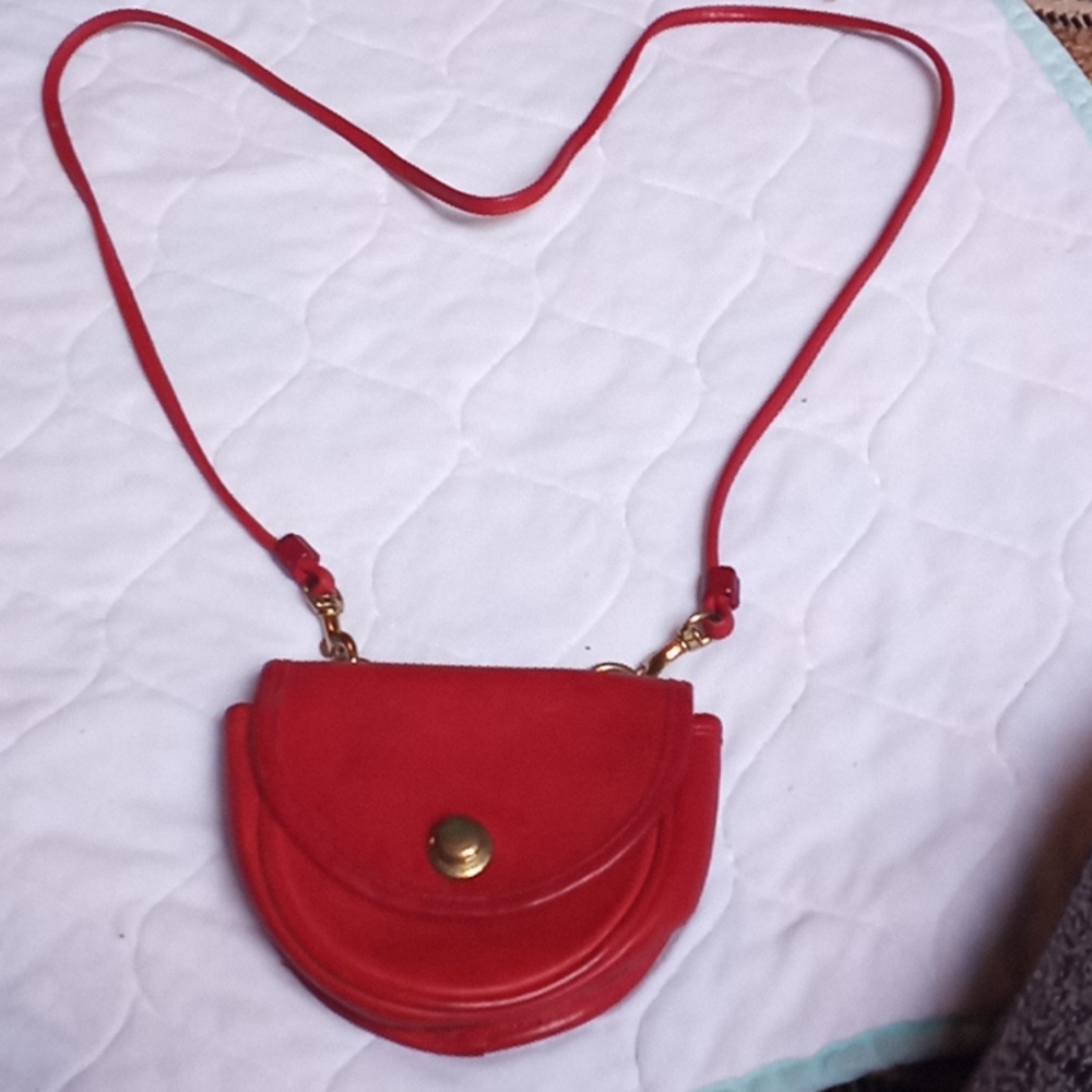 Red mini coach purse